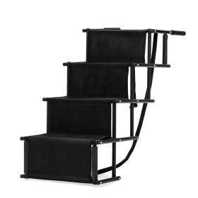 4-Tier Foldable Dog Steps – Non-Slip Metal Pet Stair Ramp for Easy Access to Furniture and Vehicles