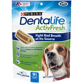 Purina DentaLife Honey & Spirulina Flavor Chunks for Dogs | 9-Count Pouch