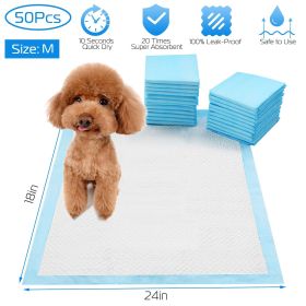 50Pcs/Set Dog Training Pads | Puppy Pee Pads & Cat Wee Mats | Potty-Train 24x18In