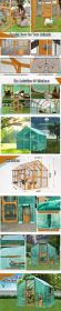 Wooden Chicken Coop 111''Ã—74''Ã—72'' Large Kitten Playpen, Chicken Run with Waterproof Cover and Two Small Doors