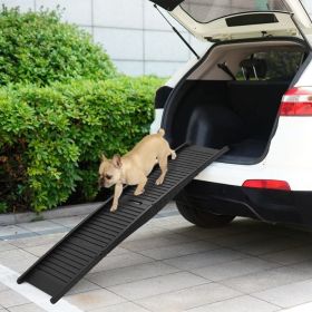 Folding Dog Ramp | Black Plastic Dog Ramp 60.2"x15.7"x4.9"