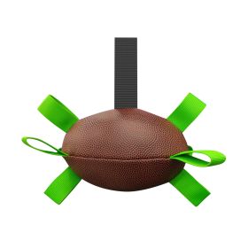 Interactive Dog Rugby Football with Straps - Water-Friendly Toy for Small & Medium Breeds, Ideal for Indoor & Outdoor Play (Option: Brown-8inch)