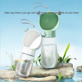 2-in-1 Portable Dog Water Bottle & Food Container, Leakproof (Color: Green, quantity: 350ML)