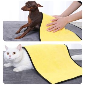 New coral velvet speed pet dry towel dog cat bath towel soft absorbent pet bath towel (Color: [Large dog] 70 * 140cm, quantity: Yellow)