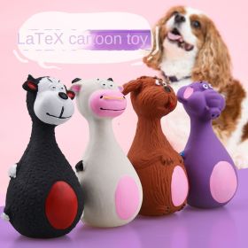 Cartoon Latex Sound Toys for Dogs – Fun Elephant & Cow Design Pet Toys (Color: White dairy cattle)