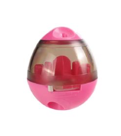 Interactive Pet Dog Treat Toy – Tumble Leaky Ball Food Dispenser for Slow Feeding & Training (Color: Pink)