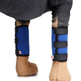 Pet Front Leg Brace – Dog Leg Compression Wrap for Joint Pain Relief with Reflective Strip (Color: Blue)