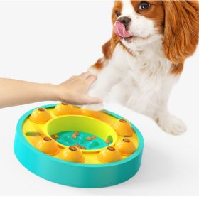 Interactive Dog Puzzle Toy & Slow Feeder – IQ-Boosting Food Dispenser with Non-Slip Base for Puppies and Dogs (Color: Lake Blue Roulette)