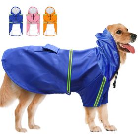 Waterproof Dog Raincoat – Reflective Lightweight Jacket with Hood (Color: Blue)