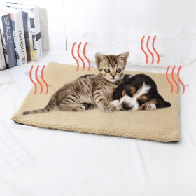 Self-Heating Pet Mat – Non-Electric Warming Pad for Dogs & Cats (Color: Beige, quantity: 60*45cm/23.6*17.7in)