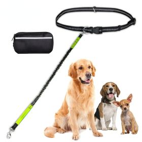 Hands-Free Dog Leash with Zipper Pouch | Dual Padded Handles & Durable Bungee for Walking, Jogging, and Running (Specification (L * W): 2.5*122CM, colour: Rose red suit)