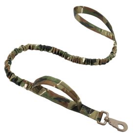 K9 Bungee Dog Leash | Adjustable Tactical Nylon Leash with Quick Release & Dual Control Handles (Specifications (length * width): 100-150cm, colour: Military green)