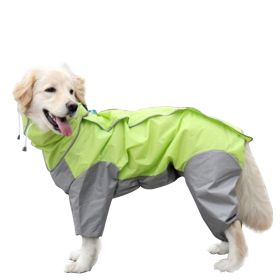 A Raincoat for all small and large dogs; Pet raincoat Medium large dog Golden hair Samo Alaska waterproof four foot raincoat Dog hooded raincoat (colour: Pink, quantity: 30)