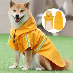 large and small dog raincoat cloak type reflective strip pet raincoat windproof rainproof dog hooded raincoat (colour: orange, quantity: 4XL (24-33 kg))