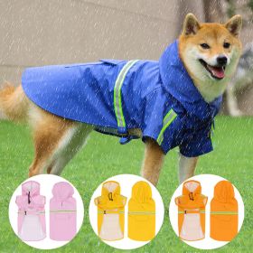 Pet raincoat for large and small dog; PU waterproof big dog raincoat; outdoor reflective dog raincoat (colour: Yellow, quantity: 4XL)