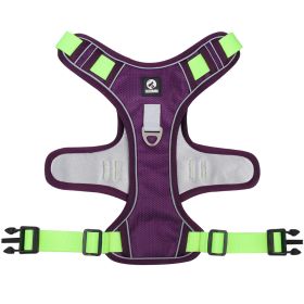 Cross Border New Pet Towing Rope Vest – Reflective, Explosion-Proof Large Dog Chest Strap Harness (Specification (L * W): L, colour: purple)