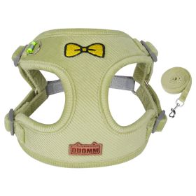 Dog Harness and Leash Set – Reflective Pet Traction Vest with Chest Strap for Small & Medium Dogs (Specification (L * W): XL, colour: green)