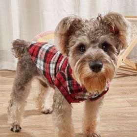 Pet Plaid Shirt For Small & Medium Dogs; Classic Dog Shirt Dog Polo T-Shirt; Pet Apparel (Color: Red, quantity: XL)