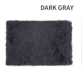 Dog Bed and Dog Crate Pad. Ultra soft dog bed mat. Washable pet kennel bed With Non-Slip bottom. Fluffy plush sleeping mat. (Color: Dark Gray, quantity: S)