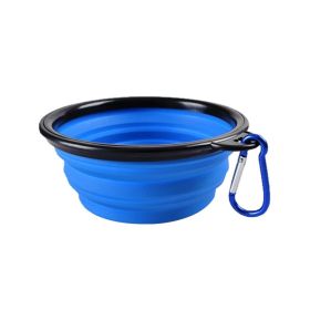 Travel Walking Pet Supplies Portable Cat Dog Bowls Water Feeder (Color: Blue, quantity: 1000 mL)