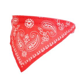 Adjustable Bandana Leather Pet Collar | Lightweight Triangle Scarf for Dogs (Color: Red, quantity: L)