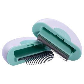 Pet Life 'LYNX' 2-in-1 Travel Connecting Grooming Pet Comb and Deshedder (Size: Large, Color: Green)