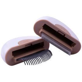 Pet Life 'LYNX' 2-in-1 Travel Connecting Grooming Pet Comb and Deshedder (Size: Small, Color: Brown)