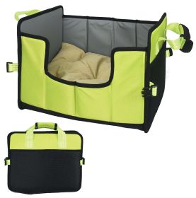 Pet Life 'Travel-Nest' Folding Travel Cat and Dog Bed – Collapsible, Portable, and Comfortable Pet Bed (Color: Green, quantity: large)