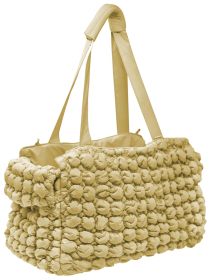 Pet Life® 'Bubble Vogue' Ultra-Plush Fashion Designer Pet Carrier – Luxury, Comfort & Style for Your Pet (Color: gold)