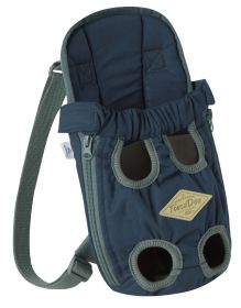 Touchdog® 'Wiggle-Sack' Fashion Designer Front and Backpack Pet Carrier (Color: Navy, quantity: medium)