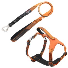 Pet Life 'Geo-prene' 2-in-1 Shock Absorbing Neoprene Padded Reflective Dog Leash and Harness (Size: Small, Color: Orange)