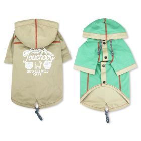 Touchdog 'Cloudburst' Waterproof Reversible Dog Raincoat (Size: X-Small, Color: Khaki)