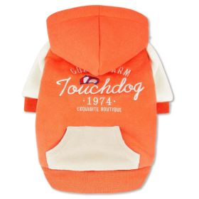 Touchdog 'Heritage' Soft-Cotton Fashion Dog Hoodie (Size: X-Small, Color: Orange)