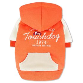 Touchdog 'Heritage' Soft-Cotton Fashion Dog Hoodie (Size: Small, Color: Orange)