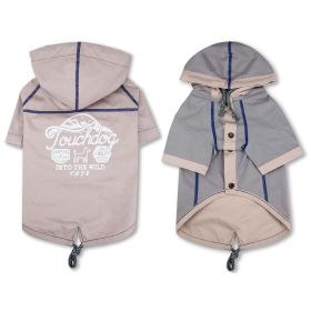 Touchdog 'Cloudburst' Waterproof Reversible Dog Raincoat (Size: X-Small, Color: Light Grey)