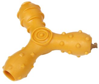 Pet Life 'Tri-Chew' Interactive TPR Dog Toy | Treat Dispensing & Chewing Fun (Color: Orange)