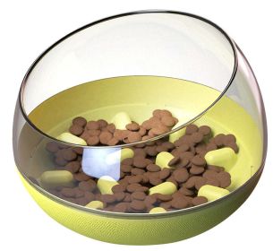 Pet Life 'Tumbowl' Slow Feeding Pet Bowl – Weighted Non-Skid Bowl for Dogs and Cats (Color: Yellow)