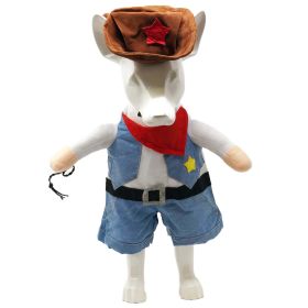 Pet Life® 'Rodeo Bones' Cowboy Dog Costume – Complete Western Outfit with Hat for Dogs (Color: DENIM BLUE, quantity: small)