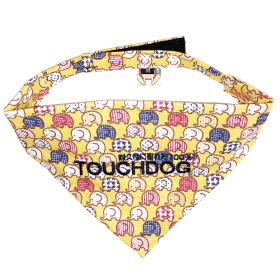 Touchdog 'Bad-to-the-Bone' Elephant Patterned Fashionable Velcro Bandana (Size: Small, Color: Yellow)