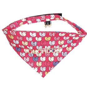 Touchdog 'Bad-to-the-Bone' Elephant Patterned Fashionable Velcro Bandana (Size: Small, Color: Red)