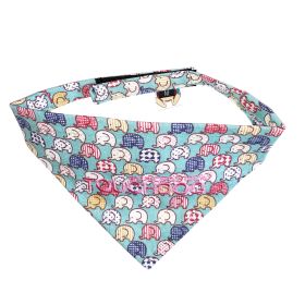 Touchdog 'Bad-to-the-Bone' Elephant Patterned Fashionable Velcro Bandana (Size: Small, Color: Aqua)